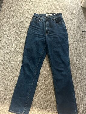 Abercrombie & Fitch Mid-Blue High Rise Straight Jeans: curve love